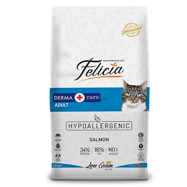 Felicia Hypoallergenic Somonlu Düşük Tahıllı Yetişkin Kedi Maması 12KG