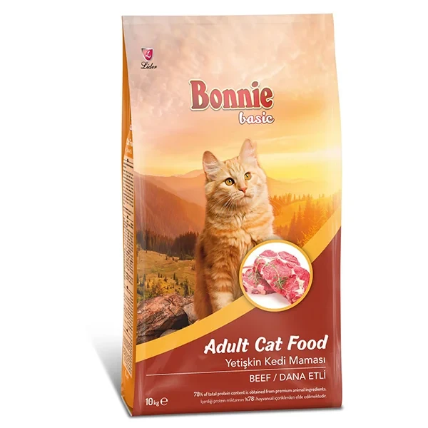 Bonnie Basic Biftekli Yetişkin Kedi Maması 10KG