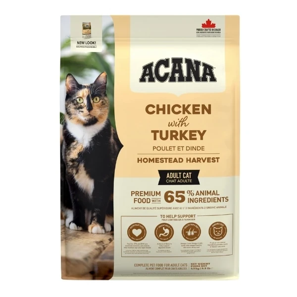 Acana Homestead Harvest Tavuklu ve Hindili Yetişkin Kedi Maması 1.8KG